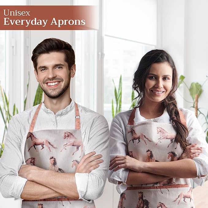 Maison d' Hermine 100% Cotton Apron for women with Pocket Kitchen Chef Apron for Men Cooking Gardening Server Waitress