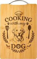 Cooking with My Dog – Engraved Bamboo Cutting Board, Gift for Dog Lovers, Handmade Kitchen Decor, Unique Personalized Dog Gift (Labrador Retriever)