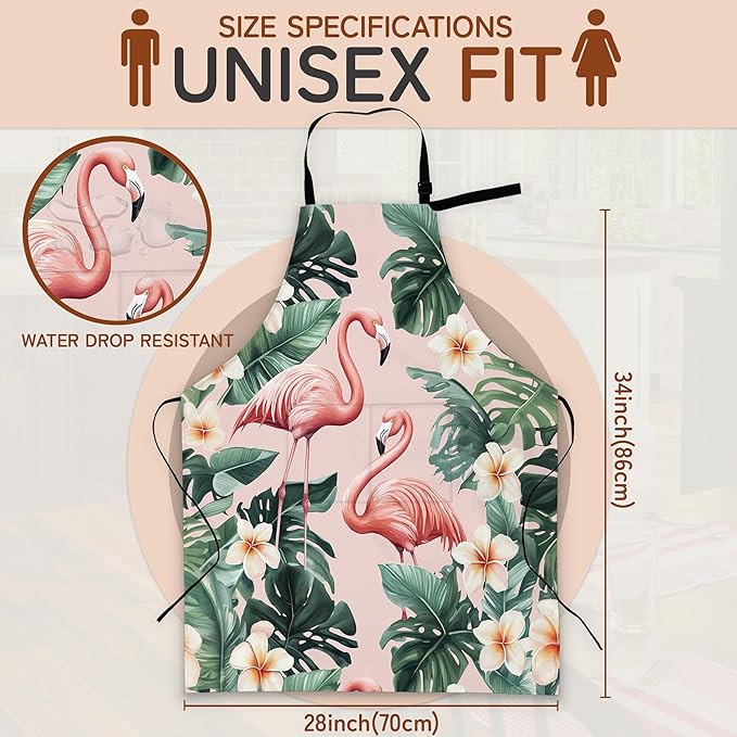 Apron with Pockets for Women, Adjustable Kitchen Cooking BBQ Chef Apron, Gifts for Mom Birthday, or Holidays