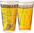 Greenline Goods – University of Purdue Boilermakers College Pint Beer Glasses (Set of 2), 16 oz – Full-Color Logo + Campus Map