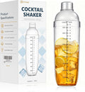 Plastic Cocktail Shaker with Measuring Scale 33oz (1000ml), Leak-Proof & Shatter-Resistant Drink Mixer for Bartending, Protein Shakes, Iced Coffee & Milk Tea