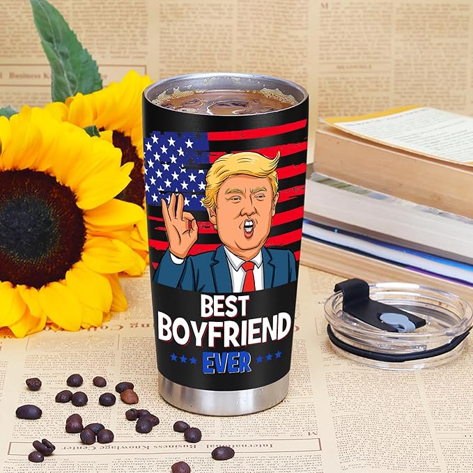 Best Gifts for Boyfriend Gifts from Girlfriend - Funny Christmas Anniversary Birthday Gift for Him Boyfriend Bf, Valentines Day Tumbler Cup, 20 OZ Stainless Steel Insulated Travel Coffee Tumbler Cup