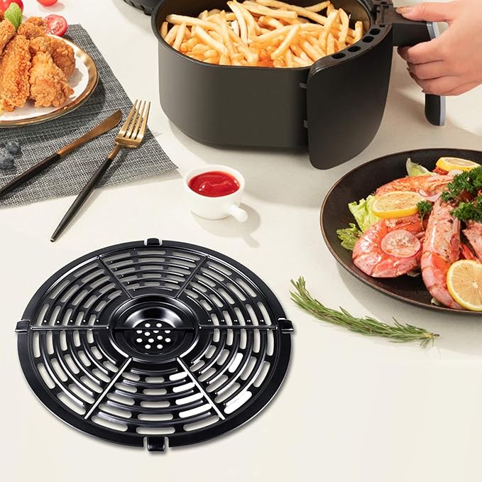 Grill Pan for Power XL 5QT Air fryer, 8.7'' 5QT Round Non-Stick Air Fryer Replacement Tray Rack Parts Accessories Crisper Plate Grill Plate, Dishwasher Safe