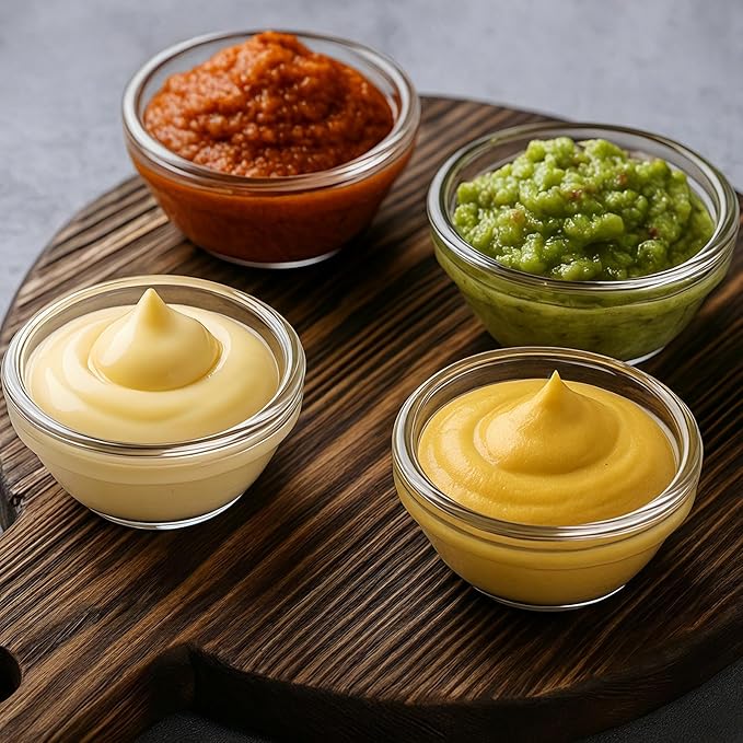 12-Piece Mini Glass Prep Bowls Set - 4x 1.5 oz, 4x 2.5 oz, 4x 4.5 oz Small Nesting Mixing Bowls for Kitchen, Food Prep, Spices, Sauces & Snacks