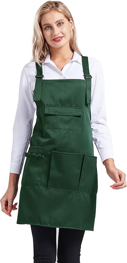 Nanxson Adjustable Women Bib Apron Multi Function Professional Salon Stylist Work Apron with Tool Pockets CF3010
