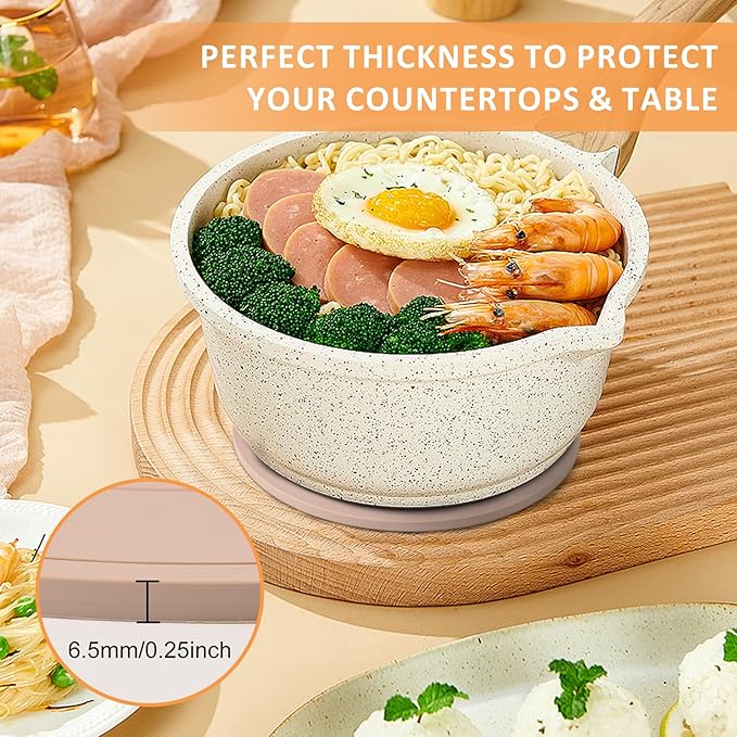 Silicone Trivet Mats 6 Heat Resistant Pot Holders for Hot Pots and Pans Silicone Mats for Kitchen Countertops, Table (Brown)