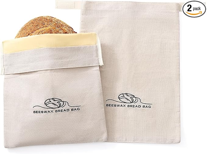 Beeswax Bread Bags for Homemade Bread. Beeswax Bags for Sourdough.（2 Pack). XL-12 * 17IN. ZSHLXM