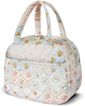 Quilted Lunch Box for Women,Cute Coloful Patchwork Lunch Bags for Work, School,Office,Picnic,Travel (coloful floral)
