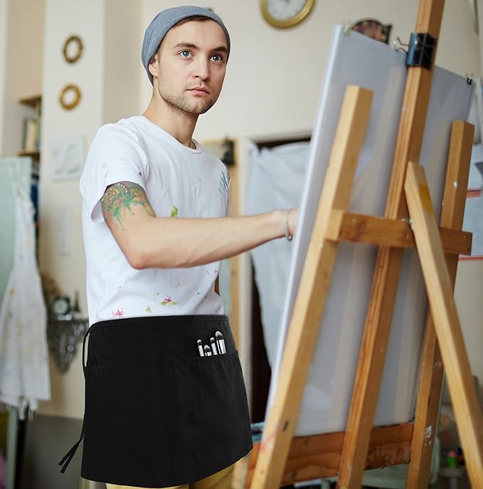 Utopia Wear 12 Pack Server Apron with 3 Pockets, Waist Apron for Waiter Waitress, 12 Inches