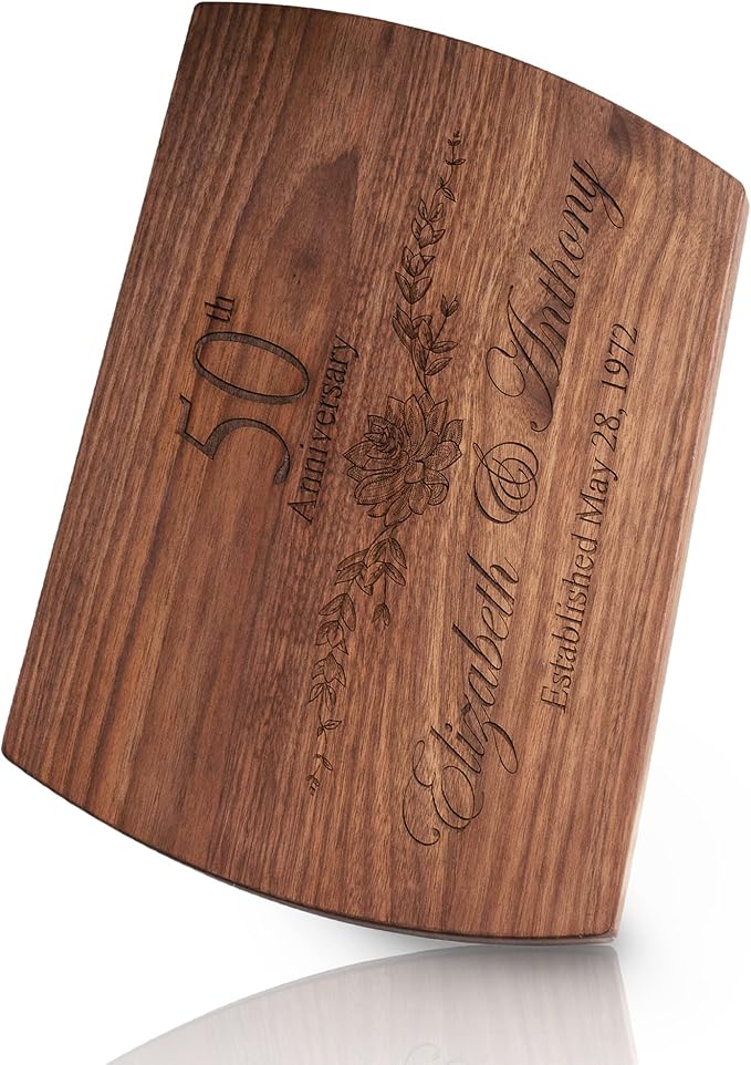 Personalized Cutting Board - 4 Sizes Engraved Charcuterie Board- Anniversary or Christmas Gift, Anniversary Present for Parents Laser Engraved Custom Unique Keepsake