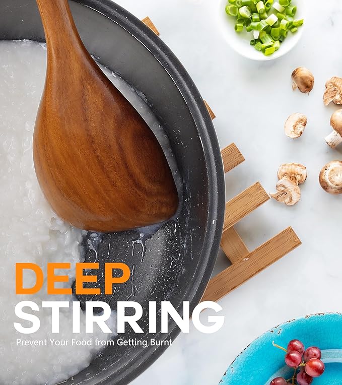 Wooden Spoons for Cooking, Natural Premium Teak Wood Corner Spoon, Good Grip Large Wooden Spoons and Wooden Spatula, Heat Resistant Wooden Cooking Utensils for Nonstick Cookware Cooking Gifts