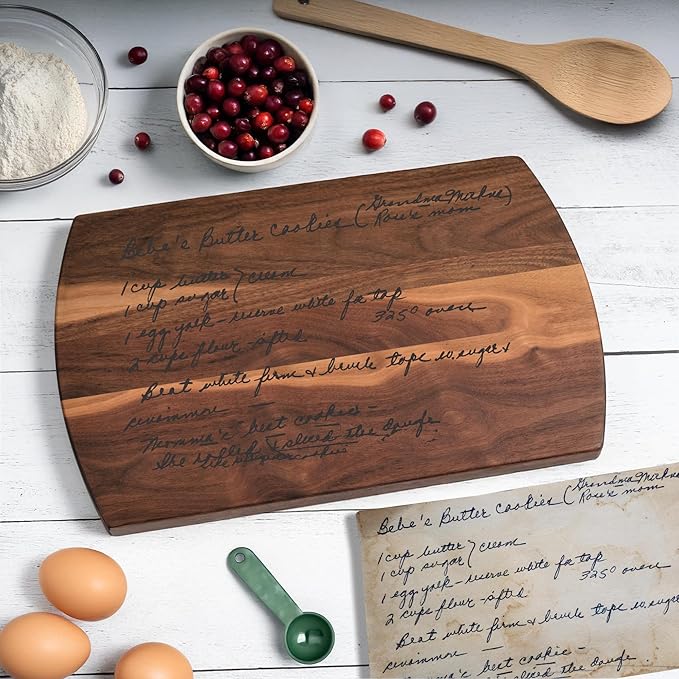 Blue Ridge Mountain Gifts Personalized Laser Engraved Recipe Cutting Board - Wood Cutting Board - Custom Gift for Dad - Great as Wedding Gifts, Christmas Gift, Mother In Law Gifts, Marriage Gifts