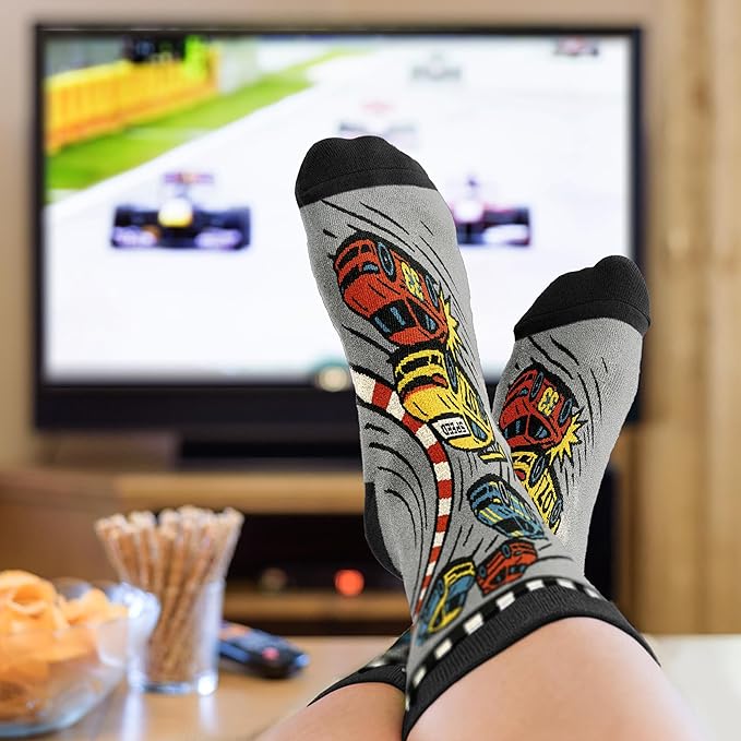 VICRAZY Racing Car, Sport Car Socks for Men, Women - Formula 1 Gifts, Racing Socks, Stocking Stuffers for Men, Women