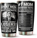 Mom Tumbler - Mom Cup - Gifts for Mom on Mothers Day, Christmas, Birthday - Mom Coffee Mug - #1 Mom Tumbler - Mommy Cup - Gifts for Mom from Daughter, Son - Mom Nutrition Facts Tumbler