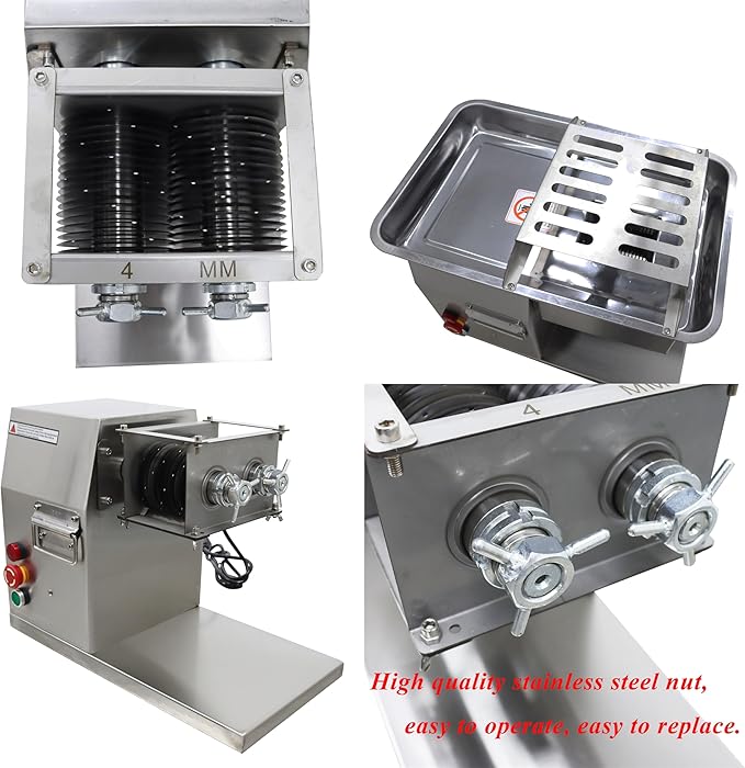 YF-90T 110V Tabletop Commercial Meat Slicer, Electric Food Slicer with 4mm Blade, 800W Stainless Steel Electric Meat Cutter Machine, Pork, Beef, Mutton, Pickled Foods