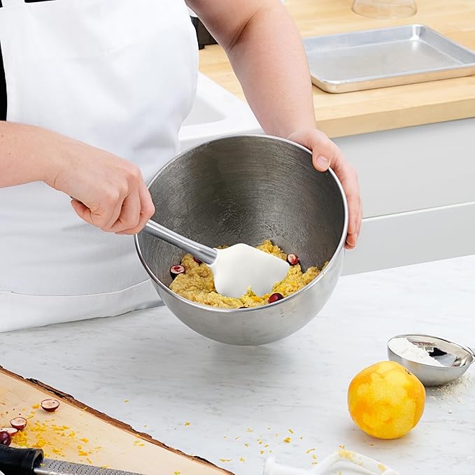 Tovolo 5-Piece Spatula Stainless Steel & Silicone Utensil Set (White): Jar Scraper, and Mini Spoonula