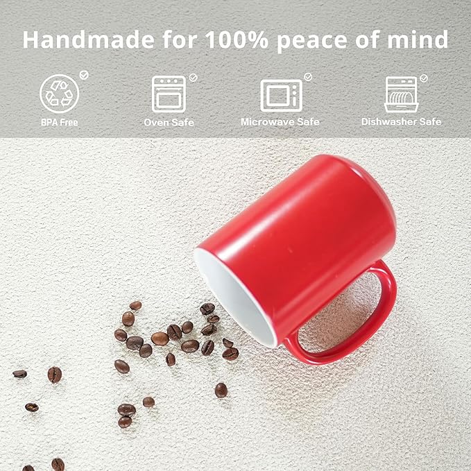 Ceramic 15oz Sublimation Coffee Mug in White Box, Color Changeble 3 Assorted Colors, Case of 12