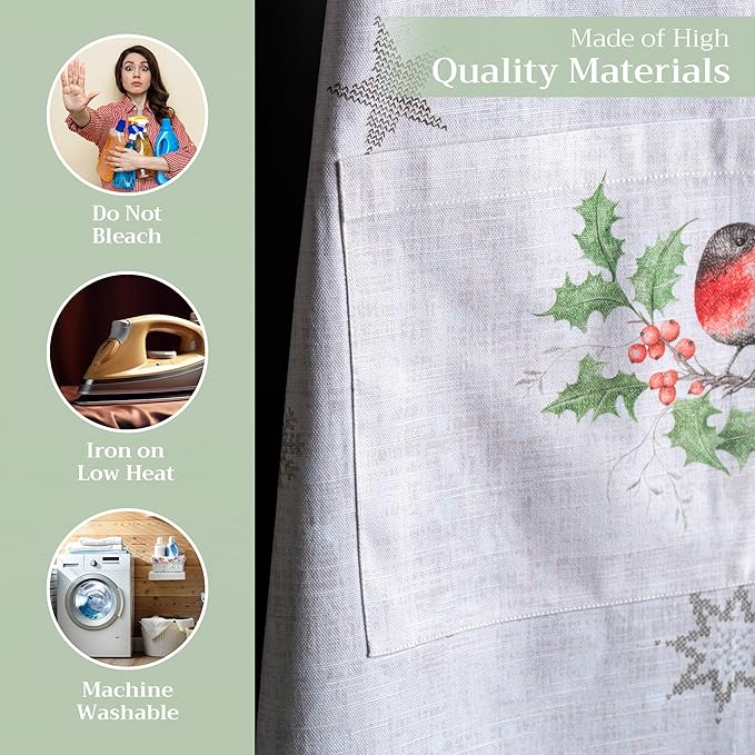 Maison d' Hermine 100% Cotton Apron for women with Pocket Kitchen Chef Apron for Men Cooking Gardening Server Waitress