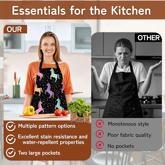 Adjustable Kitchen Apron with Pockets for Women and Men,Soft Chef Apron for Cooking, BBQ, and Grill