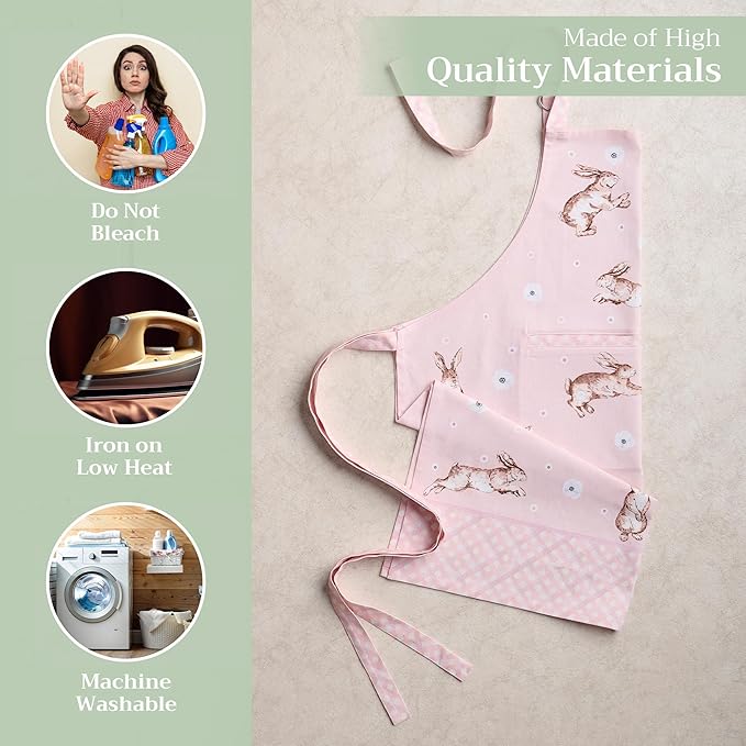 Maison d' Hermine 100% Cotton Apron for women with Pocket Kitchen Chef Apron for Men Cooking Gardening Server Waitress