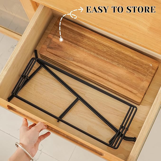 ZONEYILA 3 Tier Serving Stand with Wooden Serving Platter, 14 Inch Tier Serving Trays with Collapsible Sturdier Rack, Rectangle Cupcake Stand for Party