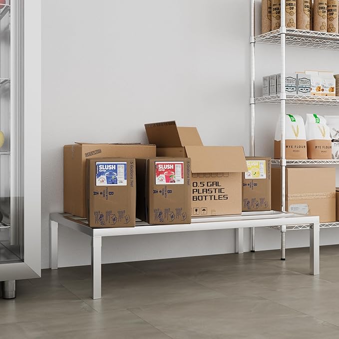48" Long x 30" Wide | Height: 12" Off The Floor Aluminum Dunnage Rack | Storage in Restaurant, Kitchens and Garages and More!