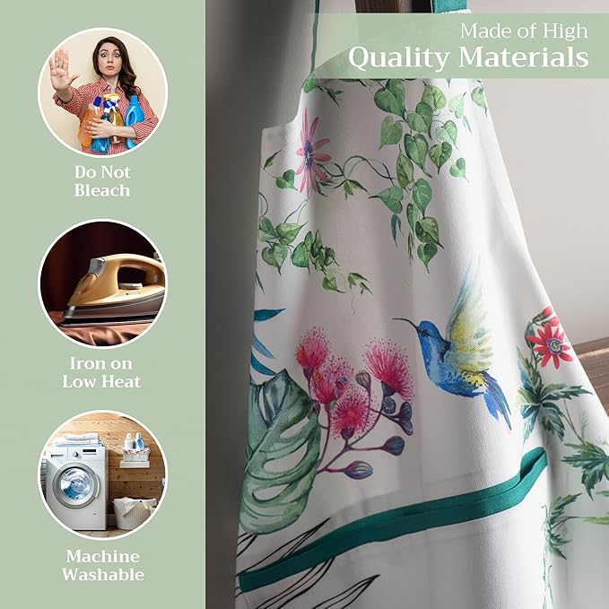 Maison d' Hermine 100% Cotton Apron for women with Pocket Kitchen Chef Apron for Men Cooking Gardening Server Waitress