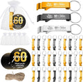Dandat 54 Sets 60th Birthday Party Favors for Guests Birthday Beer Opener Keychain Cheers to 60 Bottle Opener Keychain with Thank You Cards and Gift Bags for Anniversary Wedding Party Favors