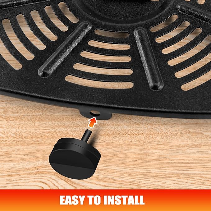 Air Fryer Grill Pan for Nuwave Brio, Replacement 6 IN 1 8QT 7 IN 1 7.25 QT Air Fryer Grill Plate Crisper Plate Rack Parts with Rubber Bumper Tips for Nuwave Brio Air Fryer Oven, Black