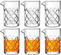 Dandat Cocktail Mixing Glass Crystal Stirring Glass Thick Bottom Seamless Cocktail Pitcher for Home Bartender Bar Whiskey Martini Drink Shaker Accessories(6 Pcs,17 oz)