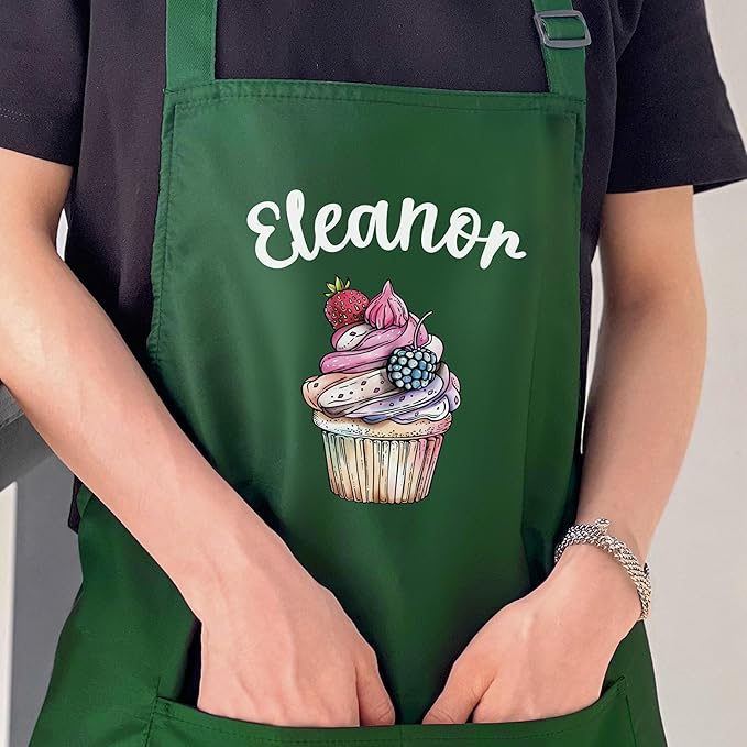 Personalized Apron for Women, Kids, Toddler, Girls and Boys, Matching Mommy and Me Aprons with Pockets, Baking Apron, Christmas & Halloween Gifts