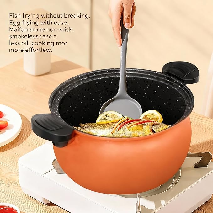 Multifunctional Large Capacity Non-Stick Pressure Cooker, 8 Qt Micro Pressure Cooker With Visible Transparent Glass Cover,Anti-Scalding Handle, Fast Cooking Pot For All Stovetops (2PCS)