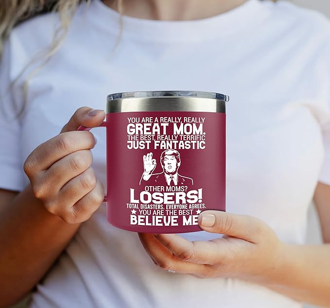 Gifts for Mom from Daughter, Son - Christmas Gifts for Mom, Wife, Women - Moms Birthday Gift Ideas, Cool Birthday gifts for Moms, Mothers - Best mom Mug, 14 oz Stainless Steel moms Coffee Mug