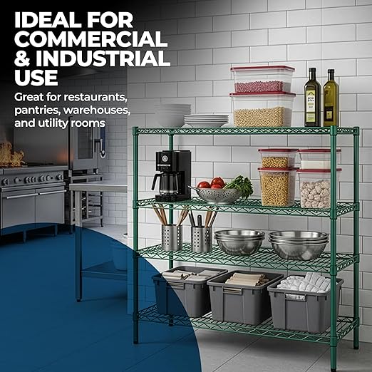 NSF Approved Heavy Duty Epoxy Wire Shelf for Kitchens, Utility Rooms, Storage, Offices & Home