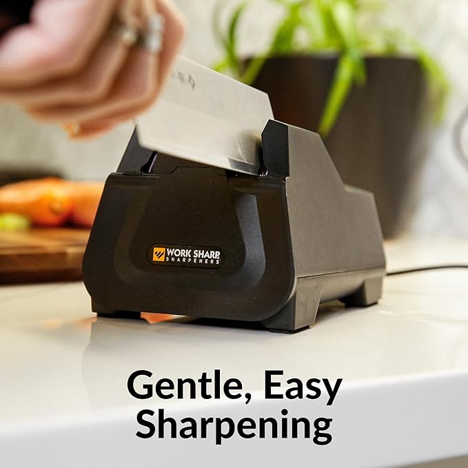 Work Sharp Electric Kitchen Knife Sharpener - Get knives ready for cookouts and BBQ's- Fits in Kitchen Drawer, Sharpens every time, fast & easy