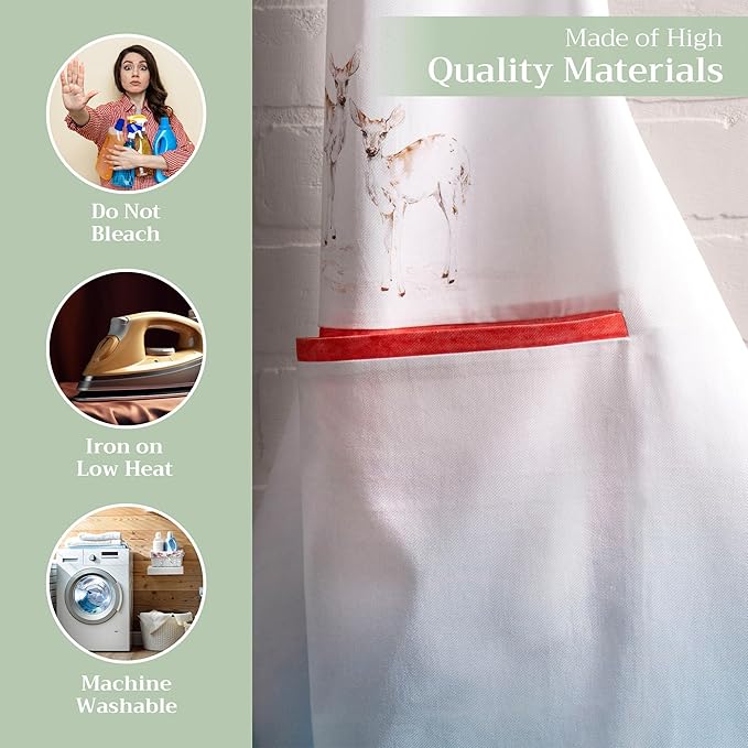 Maison d' Hermine 100% Cotton Apron for women with Pocket Kitchen Chef Apron for Men Cooking Gardening Server Waitress