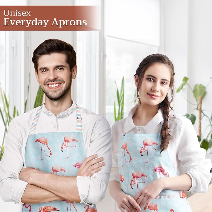 Maison d' Hermine 100% Cotton Apron for women with Pocket Kitchen Chef Apron for Men Cooking Gardening Server Waitress