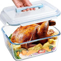 190oz / 24Cup Extra Large Glass Storage Containers with Lids, Glass Bread Box Airtight Bread Container, Ideal Food Storage Containers, Roasting Turkey/Chicken/Cookie, Oven&Dishwasher Safe