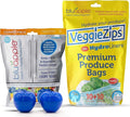Bluapple Produce Saver Ethylene Gas Absorber & VeggieZips Ultimate Value Pack Produce Storage Preservation Kit - Keeps Fruit & Vegetables Fresher Longer, Regulates Humidity, & Reduce Waste