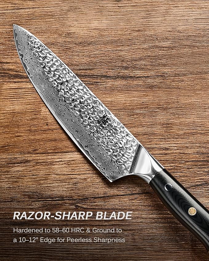 KYOKU Knife Set, Shogun Series 2pc Japanese Style Kitchen Knife Set, 7" Boning 8" Chef Knife with Sheath Gift Box, Professional Sharp Damascus Stainless Steel Knives for Meat Vegetable