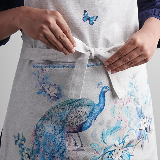 Maison d' Hermine 100% Cotton Apron for women with Pocket Kitchen Chef Apron for Men Cooking Gardening Server Waitress