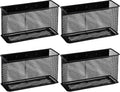 Wire Mesh Storage Baskets Organizer Black Magnetic Basket with 5 Strong Magnets, Magnetic Organizer Holder for Refrigerator Locker Whiteboard Office,Home 6.29'' × 2.28'' × 3.54''，4 Pack
