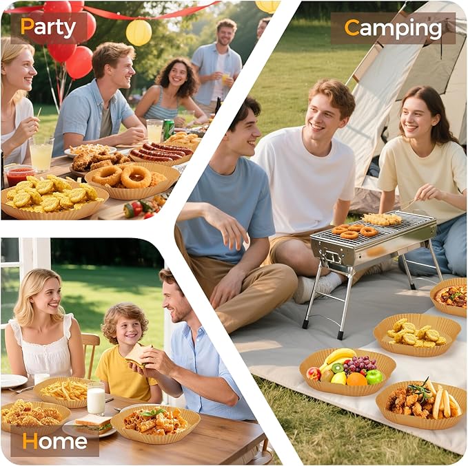 300 Pcs Air Fryer Paper Liners, 8" Square Air Fryer Liners Disposable, Heavy-duty Parchment Paper for 5-8 qt Airfryer Basket, Non-Stick & Grease Proof Baking Liner for Oven Pan