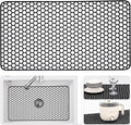 Silicone Sink Protectors for Kitchen Sink - 26"x 14" Kitchen Protector Accessory, Non-Slip Heat Resistan Mat for Bottom of Farmhouse Stainless Steel Porcelain, Dishwasher Safe (Black)