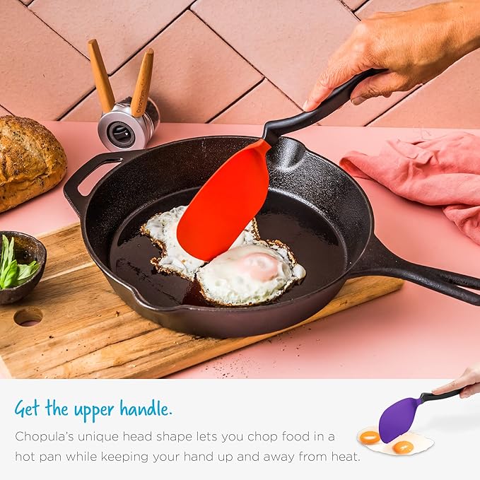 Dreamfarm Chopula Non-Stick-Safe Super-Flexible Sit-Up Spatula with Strong Flat Edge to Separate Food - 12" Black