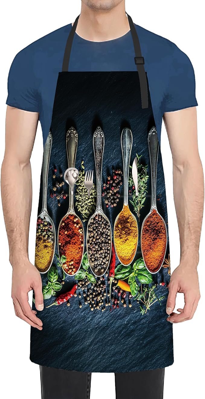Adjustable Kitchen Apron with Pockets for Women and Men,Soft Chef Apron for Cooking, BBQ, and Grill