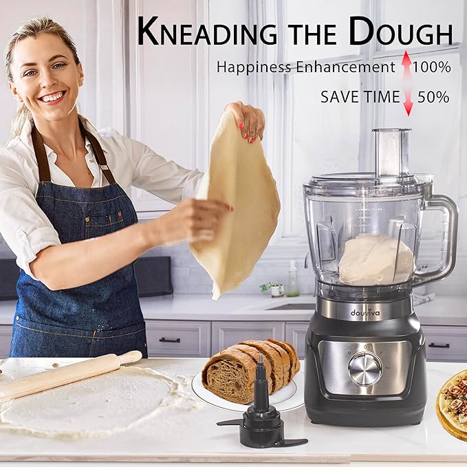 Food Processor Blender Combo, 3-1 Countertop Blender with 8cup Processor Bowl, Grinder,24oz To-Go Lid Cup, 1000W Blenders for Kitchen with Smoothies/Shakes/Mixing/Shredding/Slicing/Chop cheese/Dough