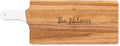 Weddingstar Personalized Wooden Cutting Board or Serving Board with White Handle 7.8" x 21"- Retro Script Etching