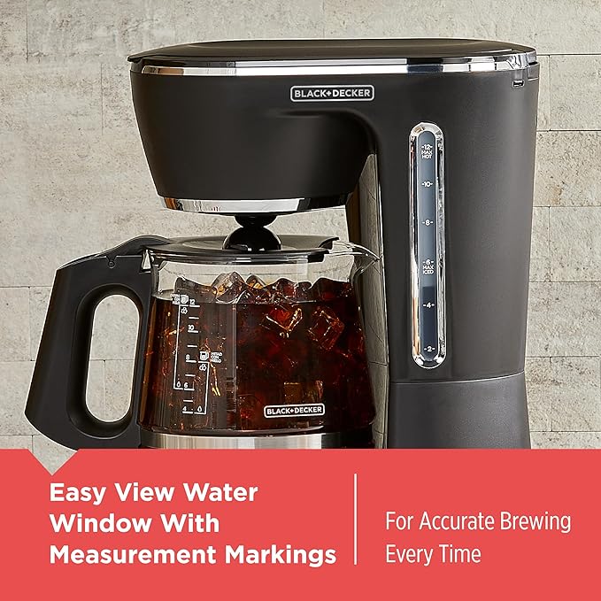 BLACK+DECKER Split Brew 12-Cup Digital Coffee Maker, CM0122, Iced or Hot Coffee, Programmable, Quick Touch, 4-Hour Keep Warm