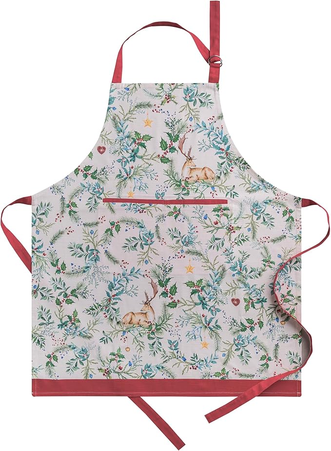 Maison d' Hermine 100% Cotton Apron for women with Pocket Kitchen Chef Apron for Men Cooking Gardening Server Waitress
